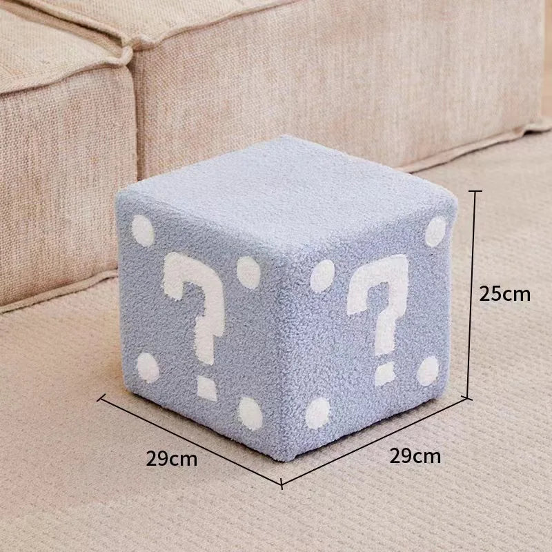 Household Dice Small Stool Shoes Stool Living Room Sofa Stool Children Cartoon Short Stool Net Red Dice Square Bench