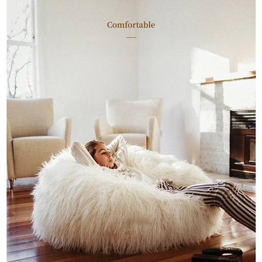 Soft Designer Seats Bean Bags Huge Hairy Cute Relaxchair Lazy Bedroom Sofa Puffs Adults Comfy Divano Da Soggiorno Furniture Home
