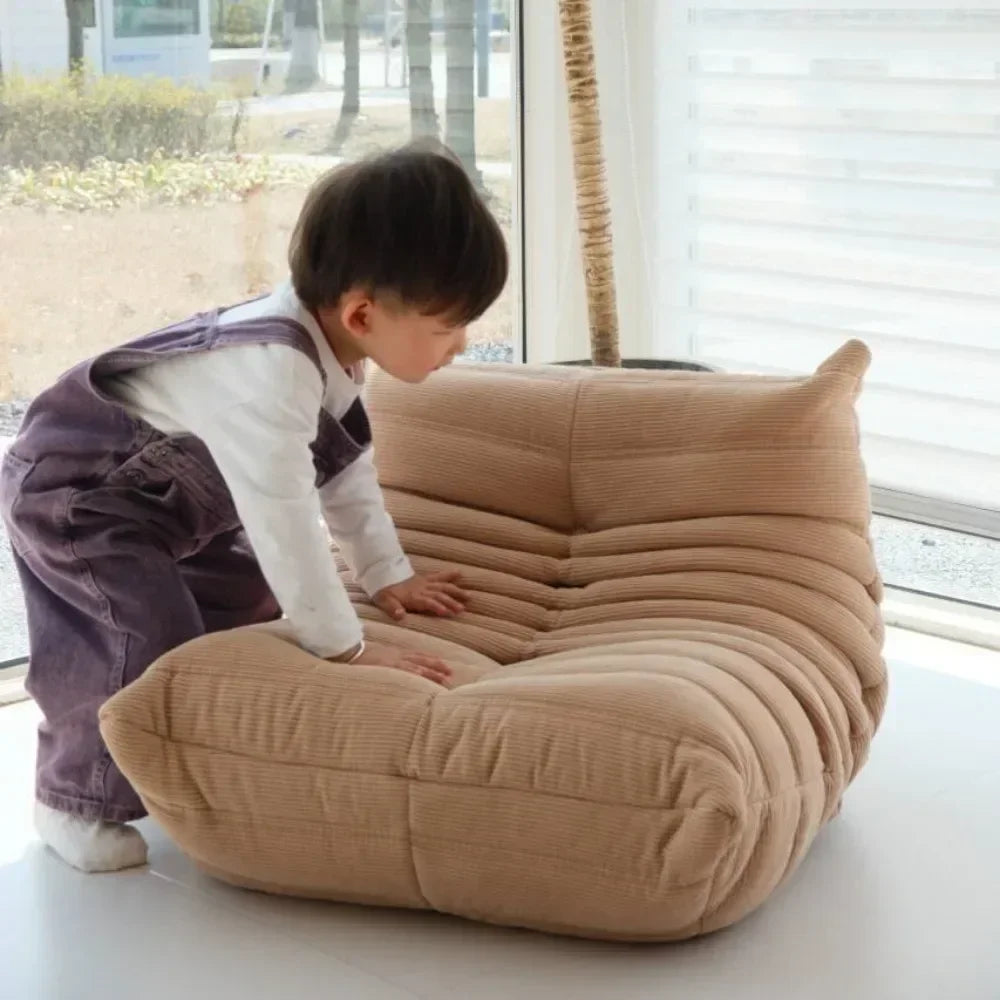 Single Sofa for Children Caterpillar Lazy Sofa Tatami Living Room Bedroom Cute Casual Single Chair Reading Chair Balcony Sofa