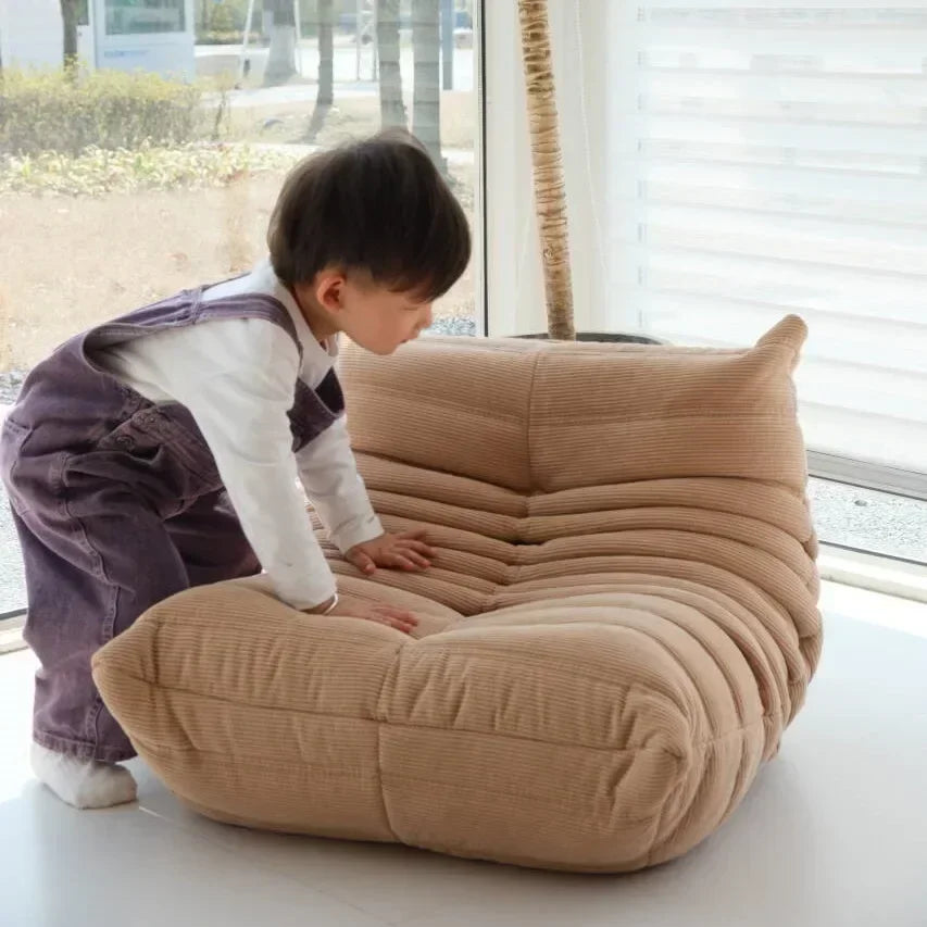 Single Sofa for Children Caterpillar Lazy Sofa Tatami Living Room Bedroom Cute Casual Single Chair Reading Chair Balcony Sofa