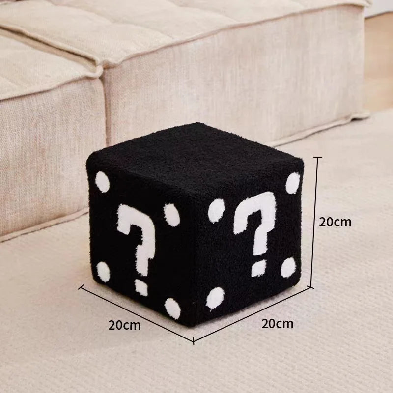 Household Dice Small Stool Shoes Stool Living Room Sofa Stool Children Cartoon Short Stool Net Red Dice Square Bench