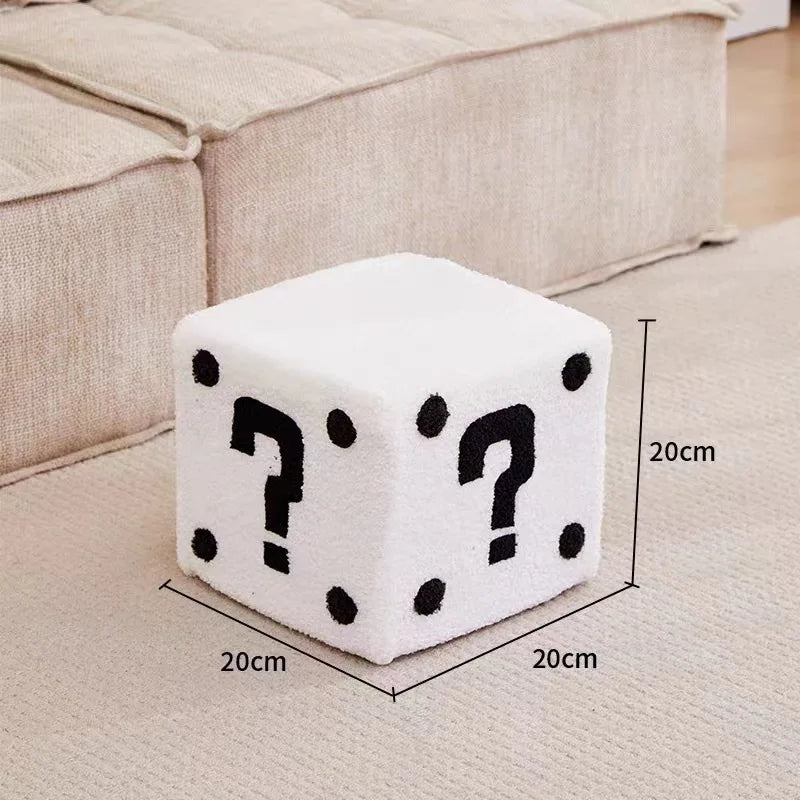Household Dice Small Stool Shoes Stool Living Room Sofa Stool Children Cartoon Short Stool Net Red Dice Square Bench