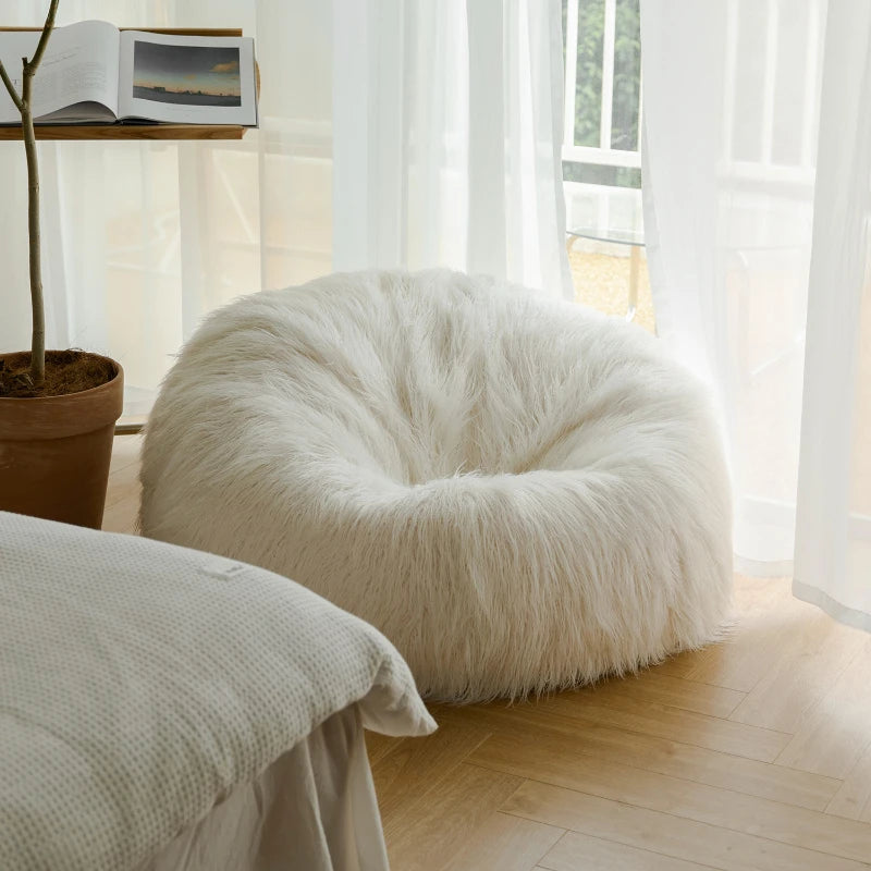 Soft Designer Seats Bean Bags Huge Hairy Cute Relaxchair Lazy Bedroom Sofa Puffs Adults Comfy Divano Da Soggiorno Furniture Home