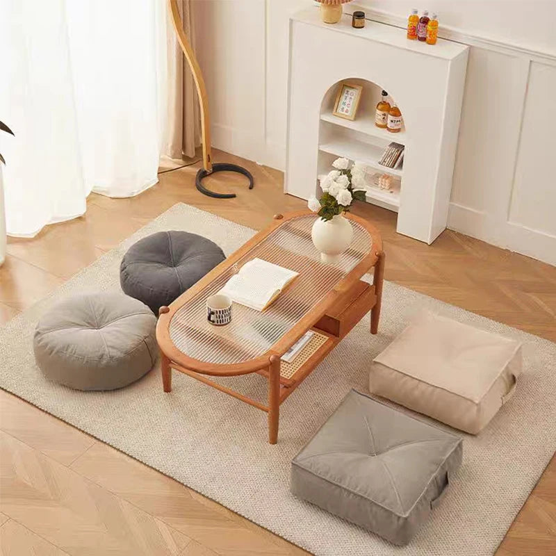 Folding Floor Chair  Casual Cartoon Children's Bean Bag Waterproof Lazy Sofa Chair  Popular Square Garden Sofa Cushion  PU Leath