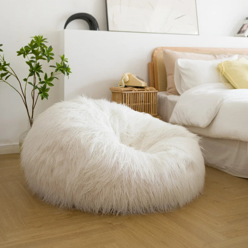 Soft Designer Seats Bean Bags Huge Hairy Cute Relaxchair Lazy Bedroom Sofa Puffs Adults Comfy Divano Da Soggiorno Furniture Home