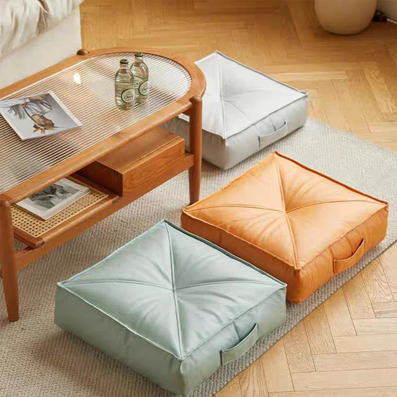 Folding Floor Chair  Casual Cartoon Children's Bean Bag Waterproof Lazy Sofa Chair  Popular Square Garden Sofa Cushion  PU Leath