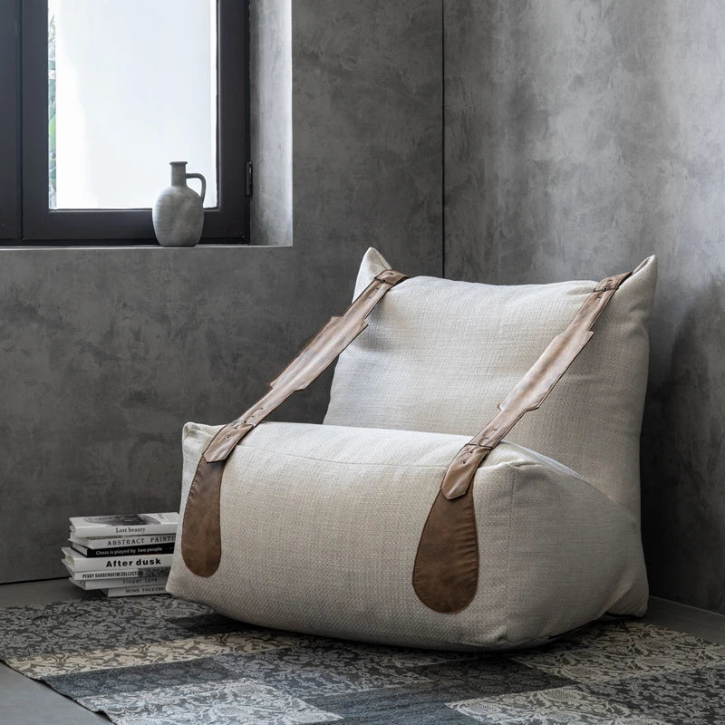 Backrest Nordic Beanbag Sofa Simple White Girl Designer Beanbag Sofa Comfortable Fabric Muebles Para Salas Modernos Furniture